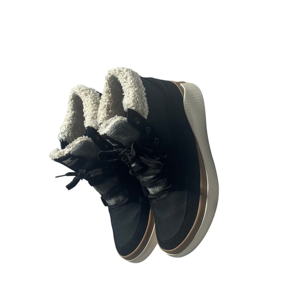 Sorel Out 'N About IV Mid Sneakers Womens 8.5 Black/Sea Salt Waterproof Mid Top - Picture 3 of 15